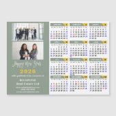 Sage Green 2025カレンダーBusiness 2 Photo Magnetic (正面)