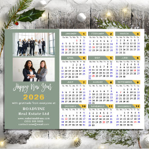 Sage Green 2025カレンダーBusiness 2 Photo Magnetic