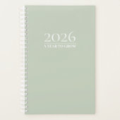Sage Green 2026 Planner | Custom Title & Initials プランナー手帳 (正面)