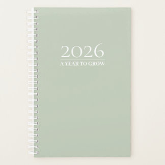 Sage Green 2026 Planner | Custom Title & Initials プランナー手帳