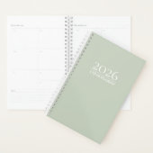 Sage Green 2026 Planner | Custom Title & Initials プランナー手帳 (ディスプレー)