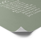 Sage Green 25テーブル席の座席表を見つける ポスター (角)