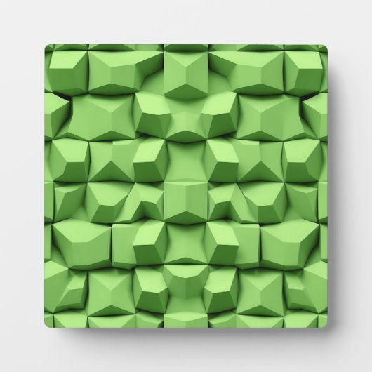 Sage Green 3D Geometric Cube Pattern フォトプラーク (正面)