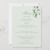 Sage Green 5x7 Wedding Menu Card 招待状 (正面)