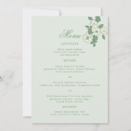 Sage Green 5x7 Wedding Menu Card 招待状