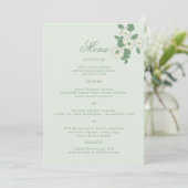 Sage Green 5x7 Wedding Menu Card 招待状 (スタンド正面)