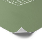 Sage Green 6卓 ウェディング 座席表 ポスター (角)