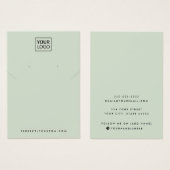 Sage green add logo necklace earring display card (正面&裏面)