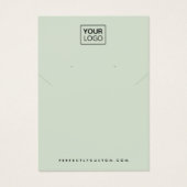 Sage green add logo necklace earring display card (正面)