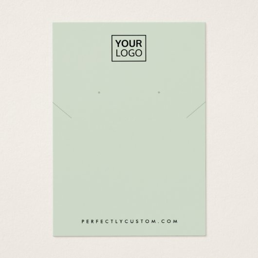 Sage green add logo necklace earring display card (正面)