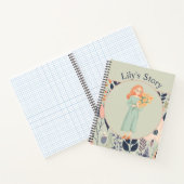 Sage Green Aesthetic Floral Illustration Journal ノートブック (内部)
