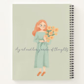 Sage Green Aesthetic Floral Illustration Journal ノートブック (裏面)