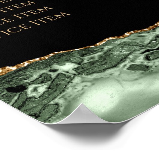 Sage Green Agate価格表ポスター ポスター (角)