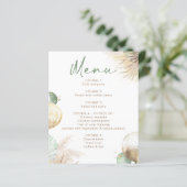 Sage Green and Beige Boho Menu Cards (スタンド正面)