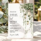 Sage Green and Blush Eucalyptus Lantern Wedding 招待状