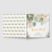 Sage Green and Cream Floral Baby Shower ゲストブック (全面)