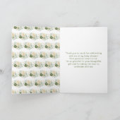 Sage Green and Cream Floral Baby Shower サンキューカード (内部)