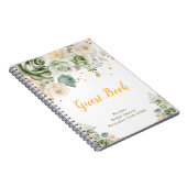 Sage Green and Cream Floral Bridal Show Guest Book ノートブック (右側)