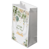 Sage Green and Cream Floral Sweet Sixteen スモールペーパーバッグ (裏面アングル)