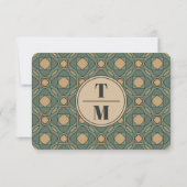 Sage Green and Gold Art Deco RSVP Card QR Code (裏面)
