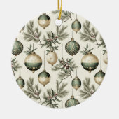 Sage Green and Gold Christmas Ornaments セラミックオーナメント (正面)