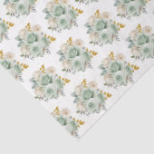 Sage Green and Gold Elegant Flowers 薄葉紙 (詳細)