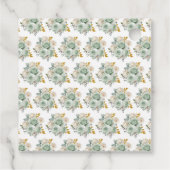 Sage Green and Gold Elegant Flowers Birthday Party フェイバータグ (裏面)
