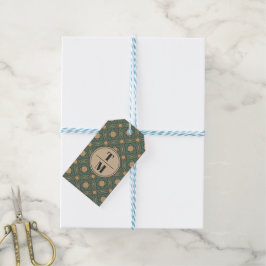 Sage Green and Gold Geometric Favor Gift Tags ギフトタグ