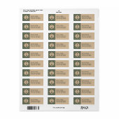 Sage Green and Gold Geometric Return Address Label ラベル (フルシート)