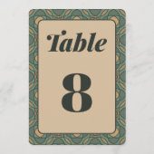 Sage Green and Gold Geometric Wedding Table Number 招待状 (裏面)