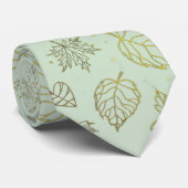 Sage Green and Gold Wedding Neck Tie ネクタイ (ロール)