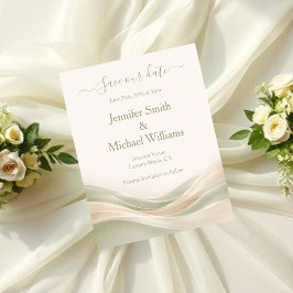 Sage Green and Ivory  セーブザデート