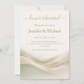 Sage Green and Ivory Dinner Rehearsal  招待状 (正面)