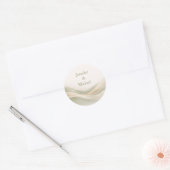 Sage Green and Ivory Personalized Wedding ラウンドシール (封筒)