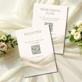 Sage Green and Ivory Registry & Honeymoon Fund エンクロージャーカード