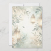 Sage Green and Ivory Rose Lantern Wedding 招待状 (裏面)