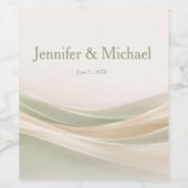 Sage Green and Ivory Wedding ワインラベル (シングルラベル)