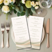 Sage Green and Ivory Wedding Dinner and Bar Menu  メニュー