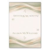 Sage Green and Ivory Wedding Place Card-Poultry テーブルナンバー (正面)
