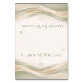 Sage Green and Ivory Wedding Place Card-Vegan テーブルナンバー (正面)