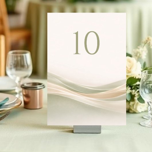 Sage Green and Ivory Wedding Table Number テーブルナンバー