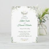 sage green and navy blue wedding invitations サンキューカード (スタンド正面)