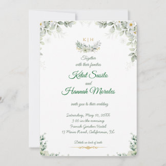 sage green and navy blue wedding invitations サンキューカード