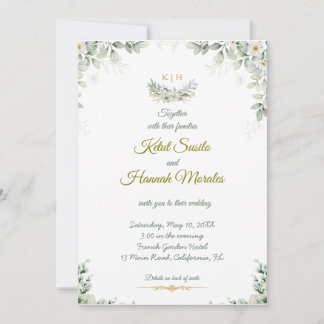 sage green and navy blue wedding invitations サンキューカード