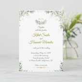 sage green and navy blue wedding invitations サンキューカード (スタンド正面)