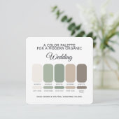 Sage Green and Neutral Wedding Color Palette Card 招待状 (スタンド正面)