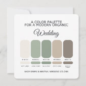 Sage Green and Neutral Wedding Color Palette Card 招待状 (裏面)