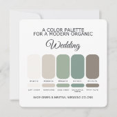 Sage Green and Neutral Wedding Color Palette Card 招待状 (正面)