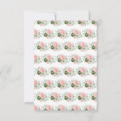 Sage Green and Pink Floral Sweet Sixteen 出欠カード (裏面)