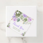 Sage Green and Purple Floral Baby Shower フェイバータグ (インサイチュ)